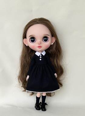 blythe小布娃衣 ob24 ob27 azone 芭可比儿心怡pp连衣裙 手作娃衣