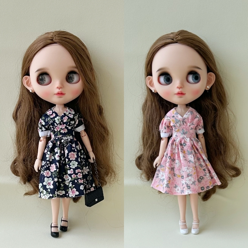 blythe小布娃衣芭可比儿ob24 ob27 azone19关节体换装衣服 连衣裙