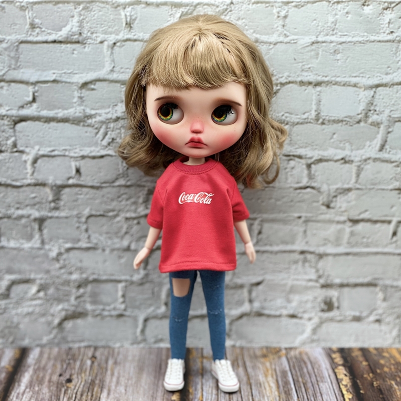 blythe娃衣 licca azone ob24 丽佳小布T恤 牛仔裤娃衣