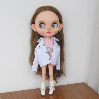 blythe小布娃衣 芭可比儿 孙东旭肉肉ob24 azone白色牛仔外套娃衣
