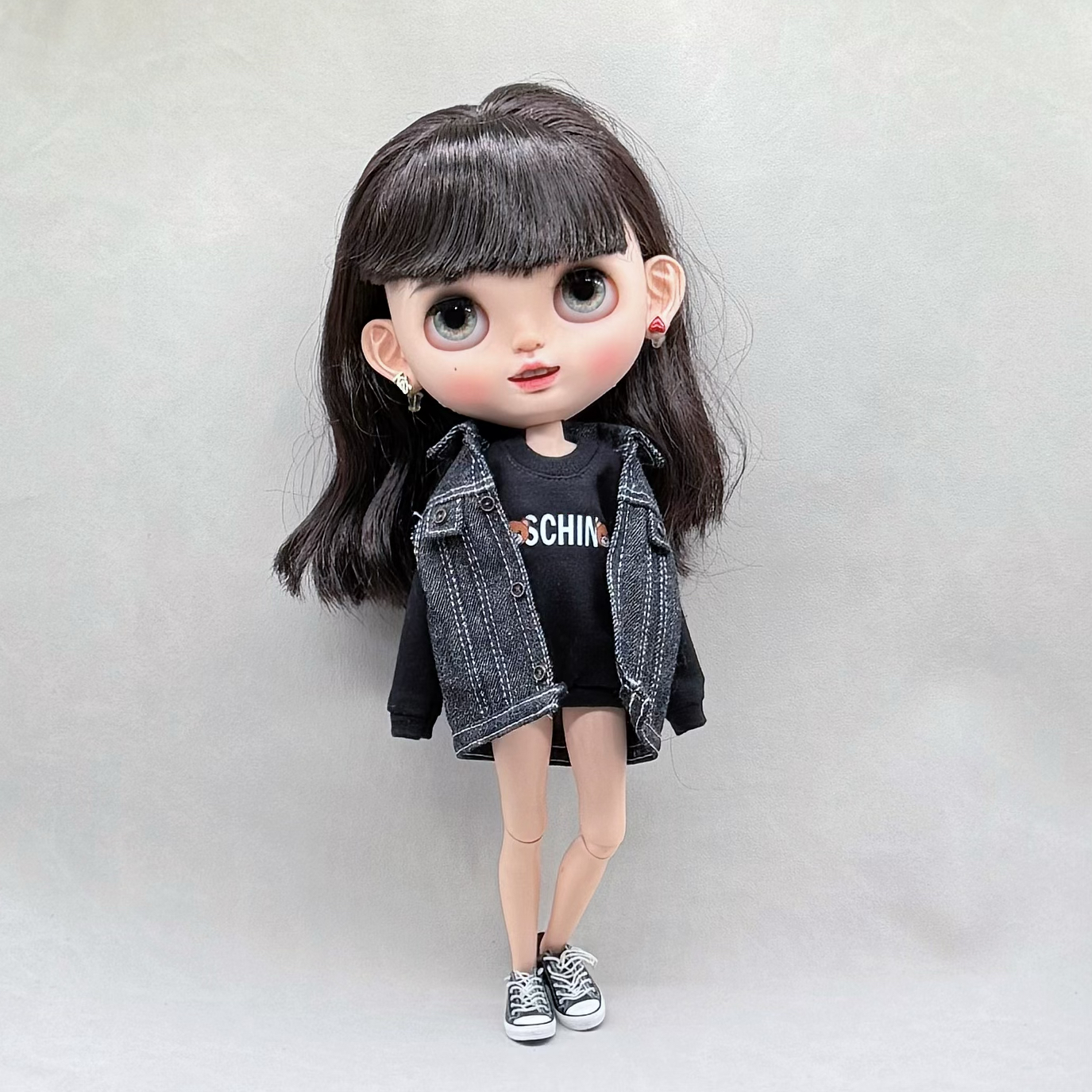 Blythe小布娃衣 ob24 ob27 ob26芭可比儿 fr pp 换装衣服牛仔马甲