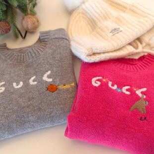 Choice.i Girl 女童大童青少年 羊毛绣花刺绣毛衣 两色