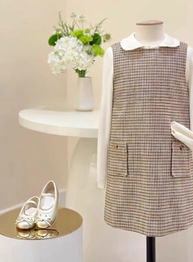 Choice.i Girl bp 女童法式千鸟格羊毛背心裙连衣裙