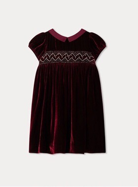 Choice.i Girl bp女童金丝绒复古手工打揽周岁礼服生日新年连衣裙