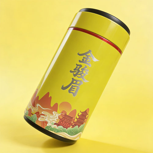 新款金骏眉茶叶包装罐铁罐半斤罐圆罐可加印雕刻通用茶叶罐空罐子