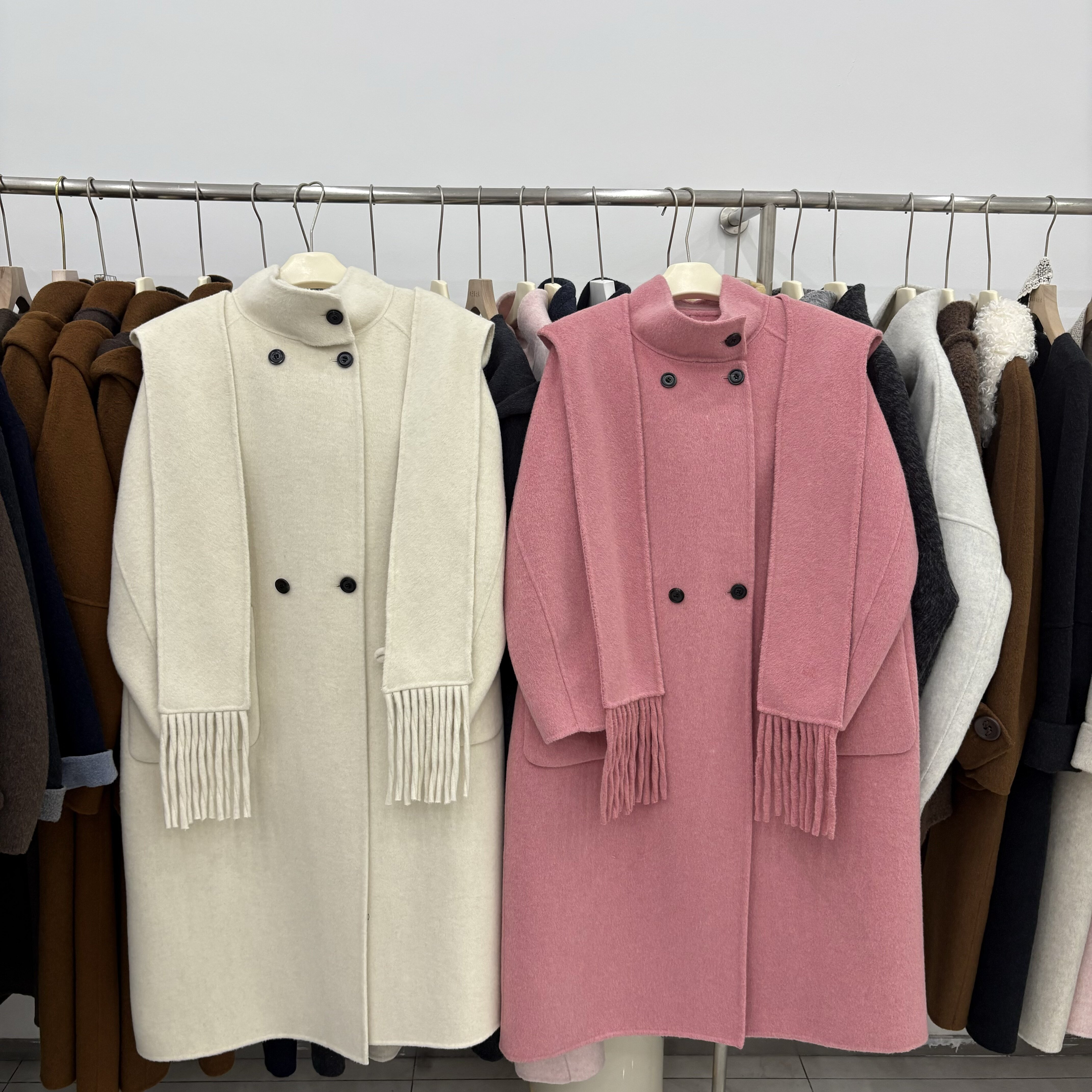 韩版双面羊绒大衣长款女25秋冬新款围巾领宽松显瘦小个子羊毛外套,女装/女士精品,毛呢外套,淘宝优惠券,粉丝福利购,淘宝优惠卷