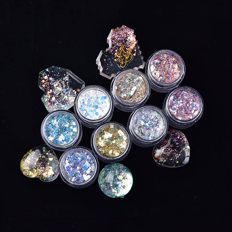 喜妹diy水晶滴胶妖精之瞳闪粉 混合七彩网红亮片 滴胶材料套装