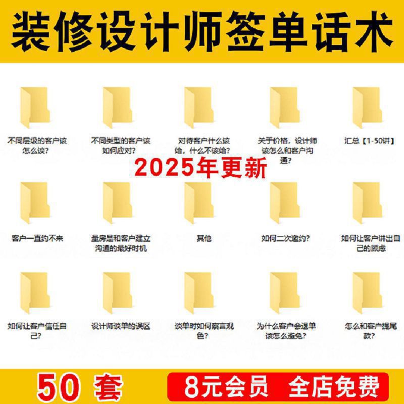 室内设计师谈单话术签单装修公司谈客户培训文档营销销售业务员