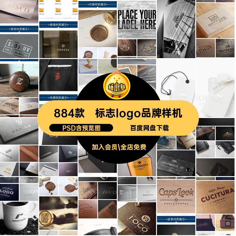 884款公司logo品牌样机模板VILOGO企业产品设计贴图标志PSD形象