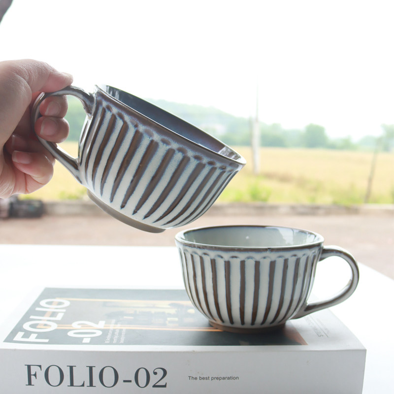 复古咖啡杯碟套装手工日式拉花杯