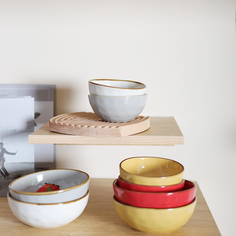 陶瓷北欧风大众纯色亮面沙拉碗