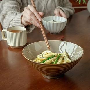 〖高颜值！悉尼蓝面碗〗8英寸斗笠拉面碗陶瓷大碗汤碗瑕疵大面碗