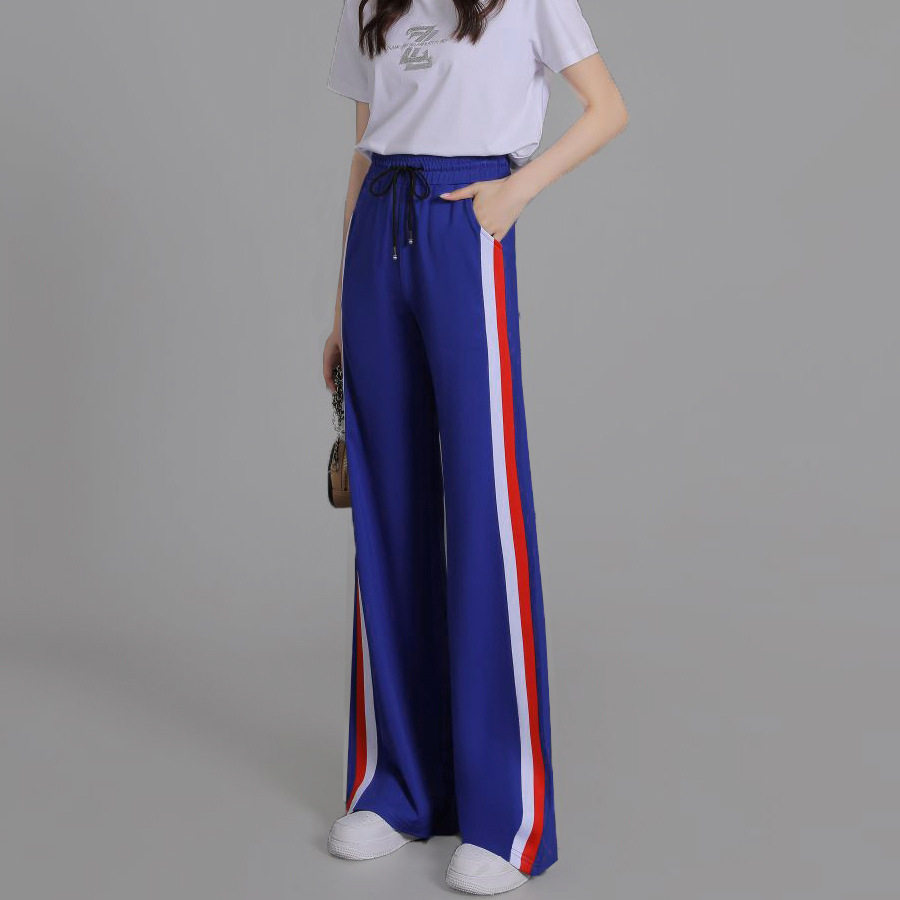 垂感阔腿裤女直筒松紧抽绳直筒