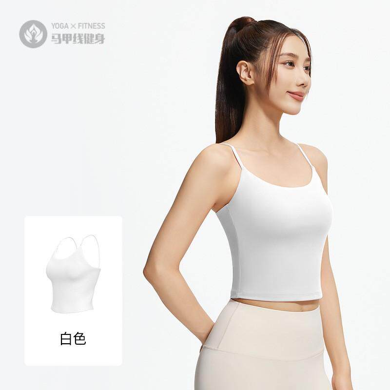 新款美背运动内衣背心外穿跑步瑜伽文胸健身固定一体杯吊带女