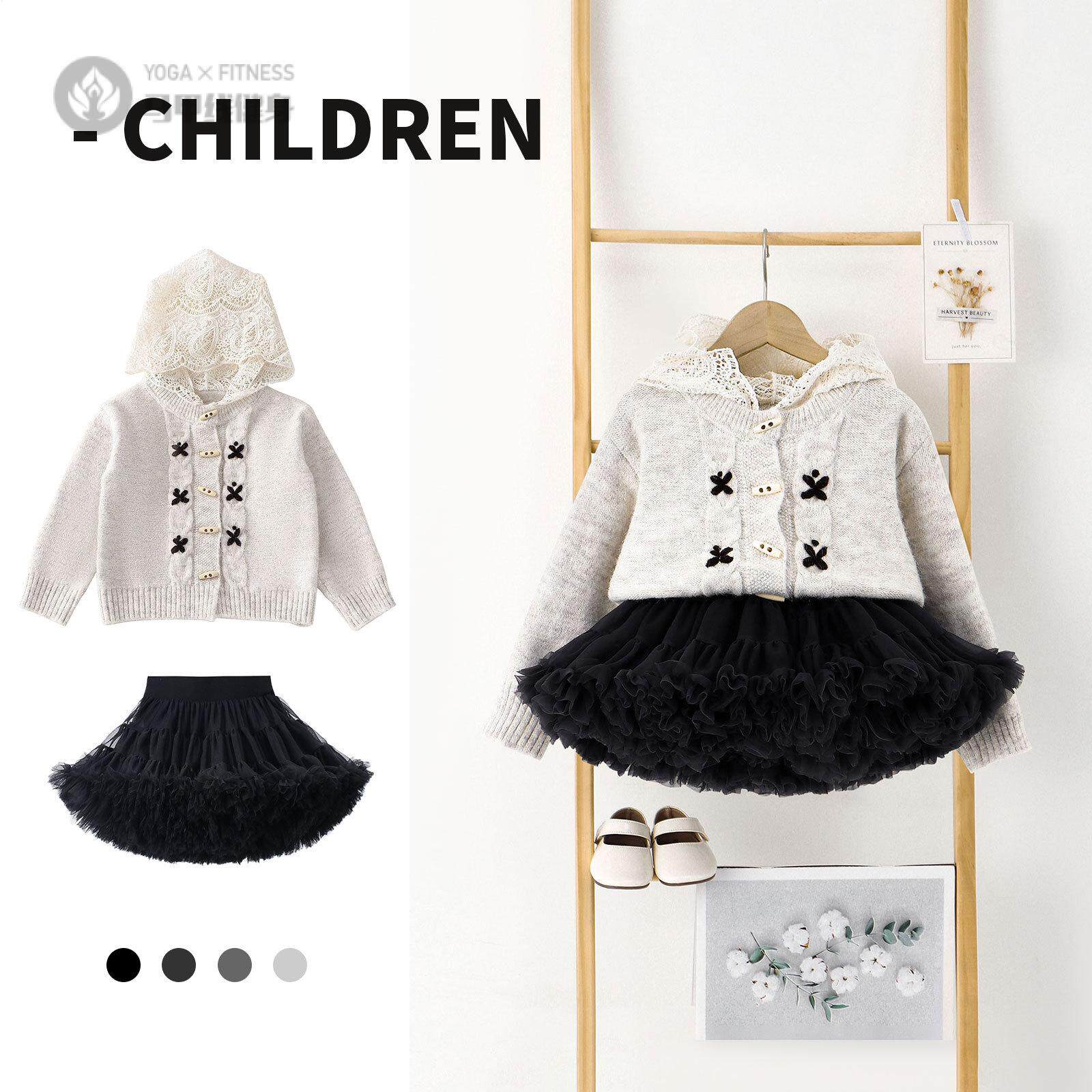 新款女童秋冬蕾丝花边开衫针织连帽毛衣uu裙套装女孩韩版上衣