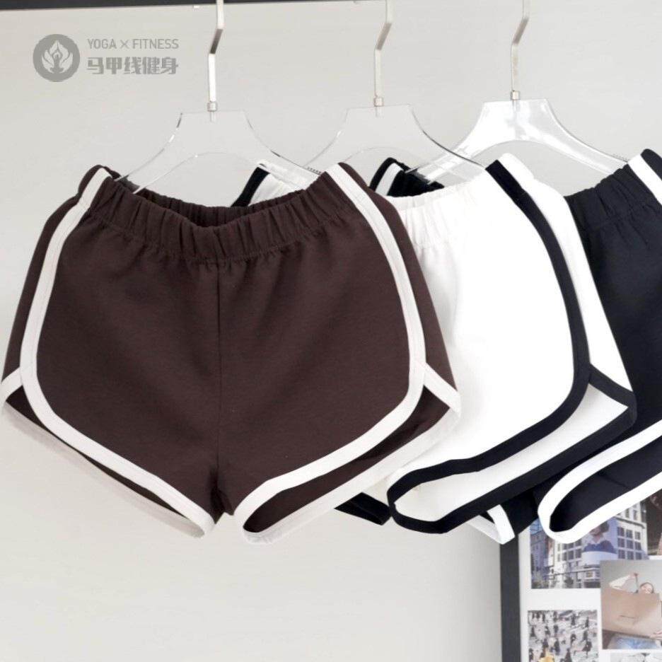 运动短裤女中高腰复古美式蜜桃臀防走光性感瑜伽热裤显腿长打底裤