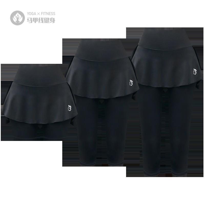 套装3大码瑜伽裤女假两件胖MM