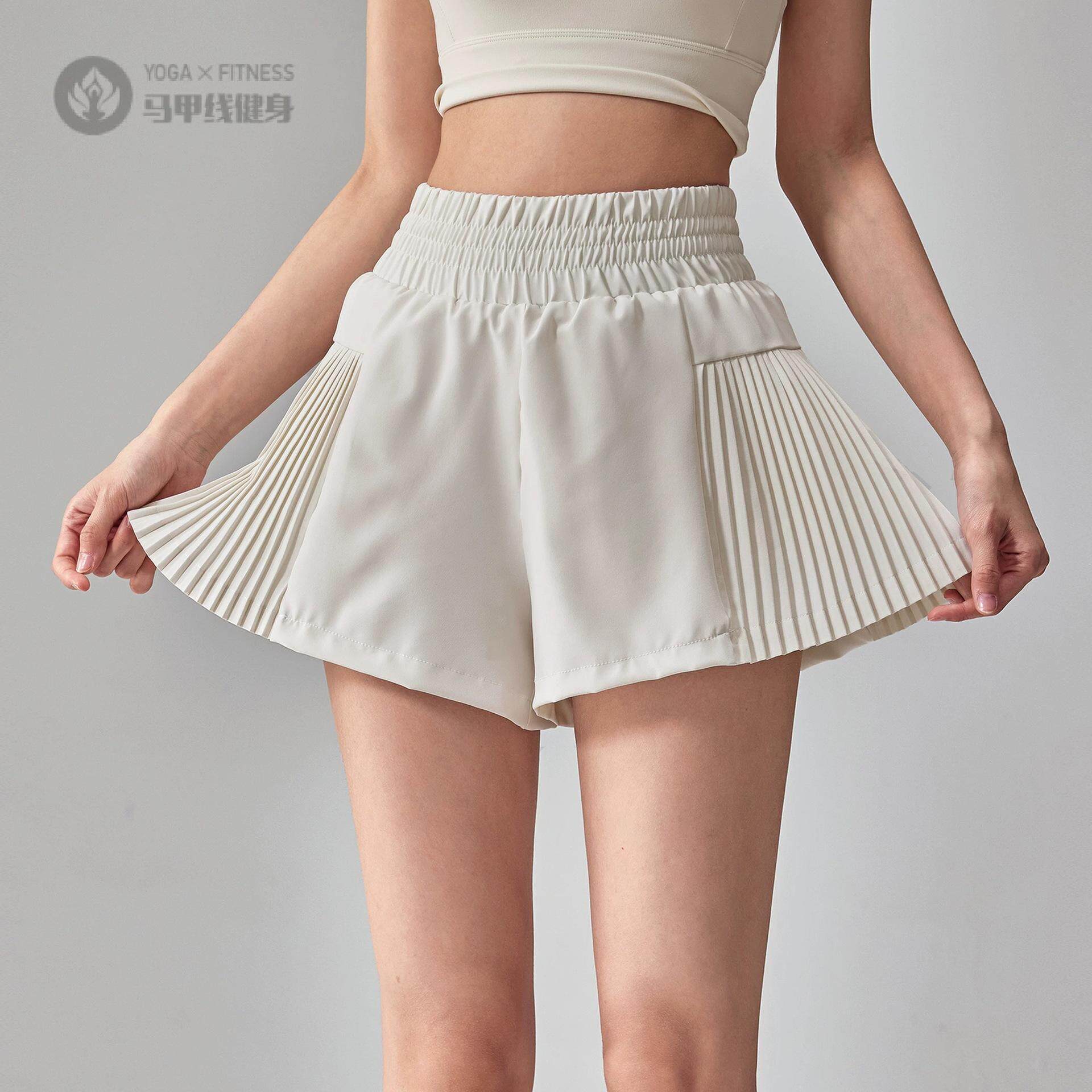 运动短裤女宽松夏季外穿防走光跑步健身三分裤普拉提健身瑜伽短裙