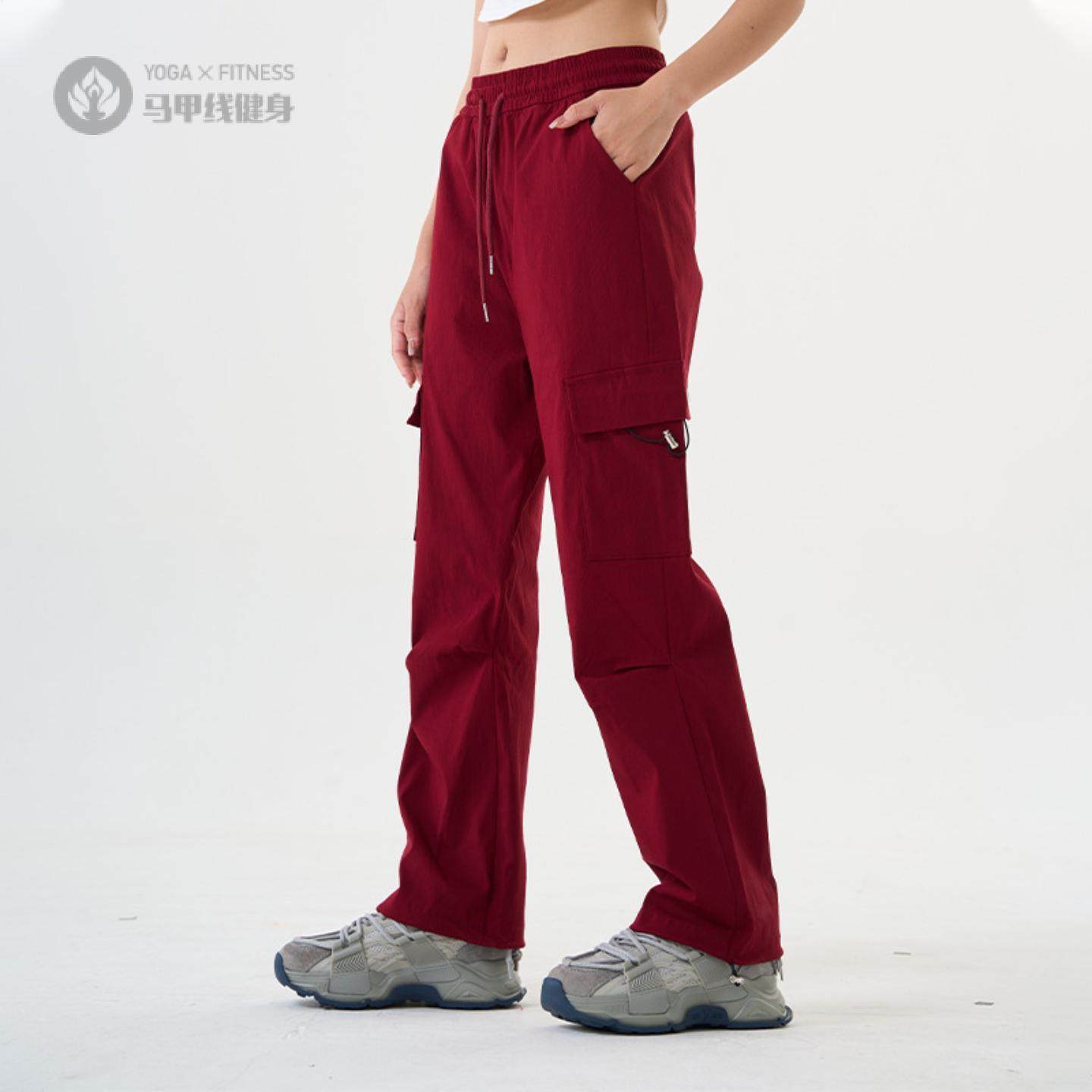 2024网红运动户外工装裤女美式降落伞裤子高腰阔腿休闲卫裤健身女,女装/女士精品,卫裤,淘宝优惠券,粉丝福利购,淘宝优惠卷