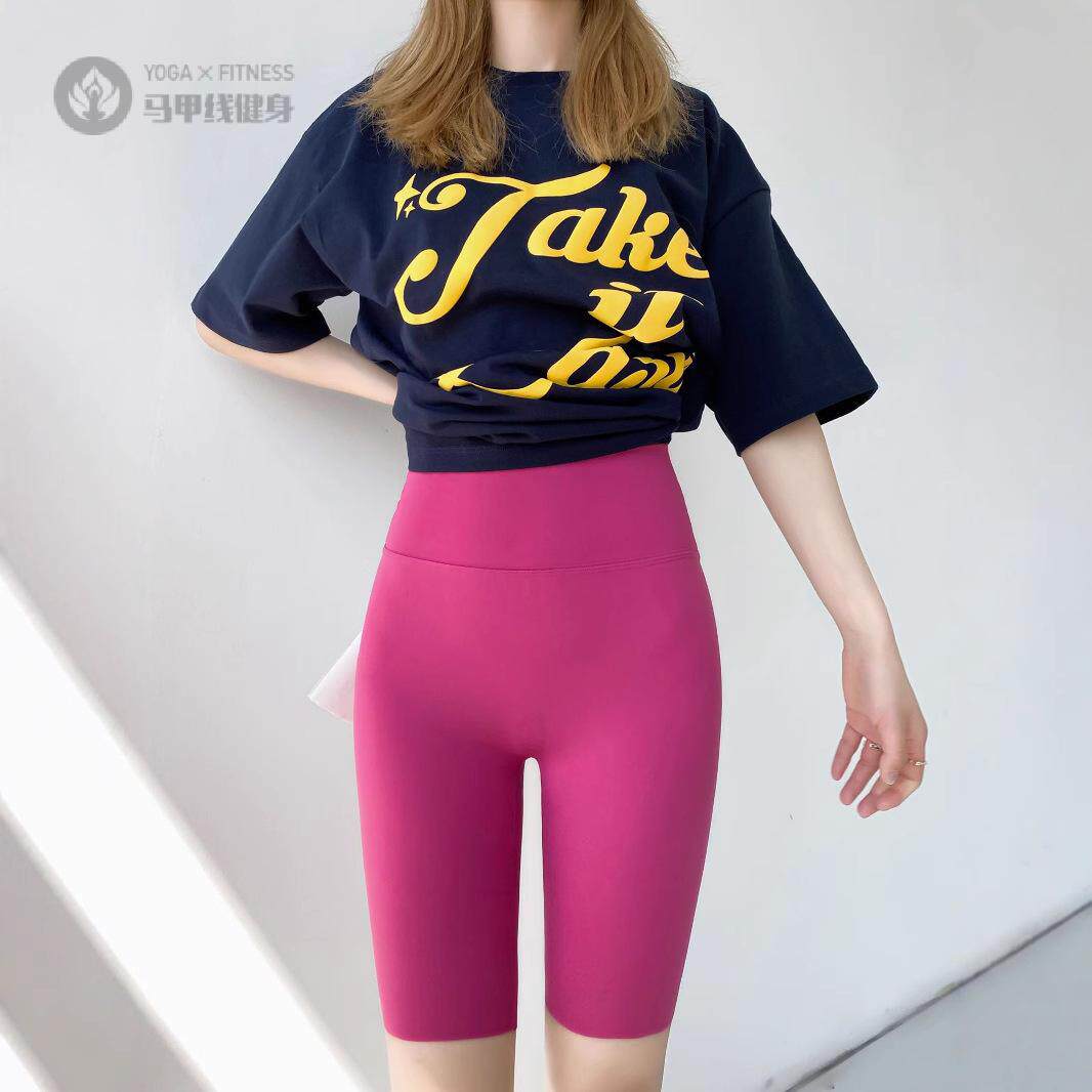 夏季新款尴尬线五分打底裤透气跑步运动瑜伽裤韩版高弹力女裤子