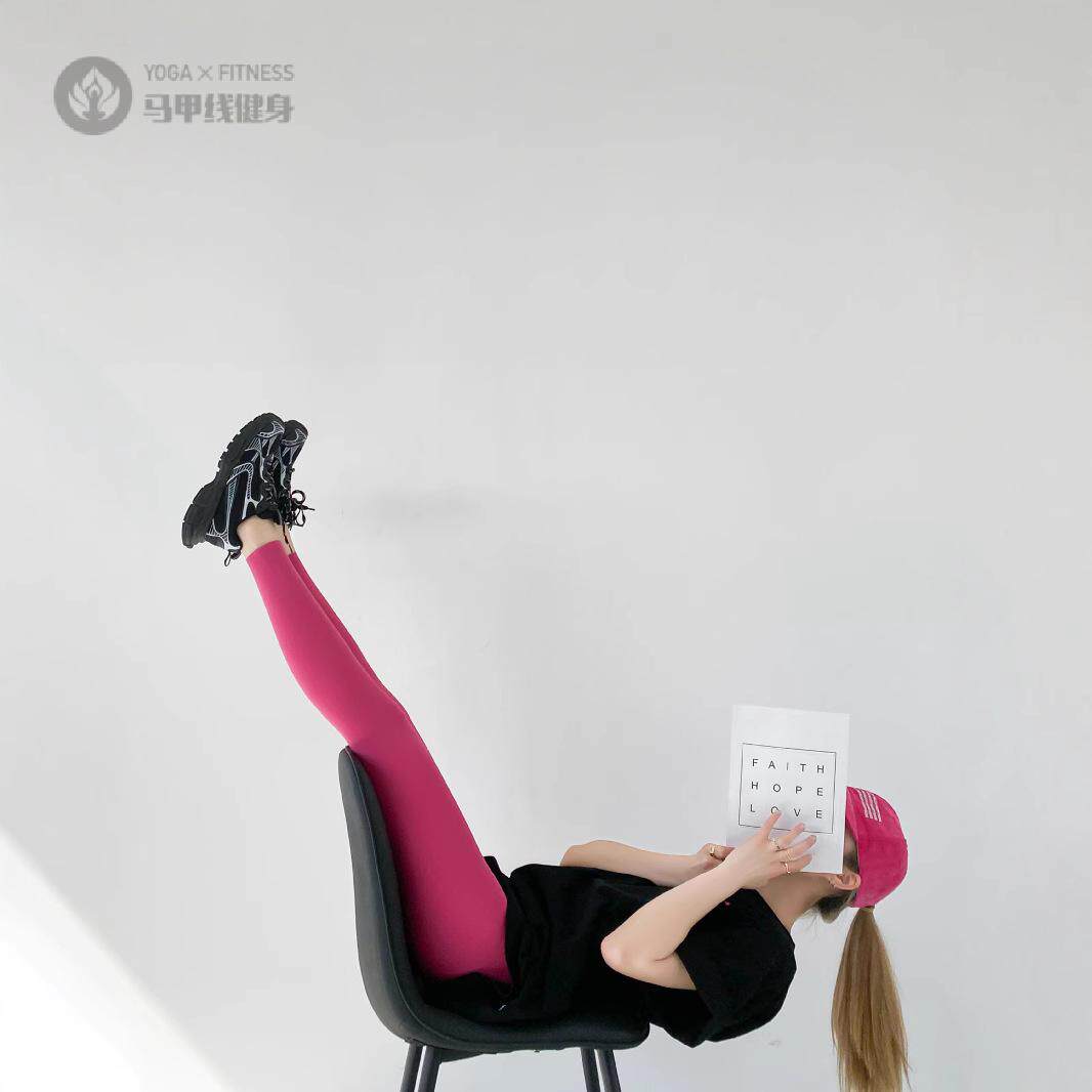 尴尬线运动健身裤女跑步裤子透气薄款打底裤韩版九分裤子高弹力