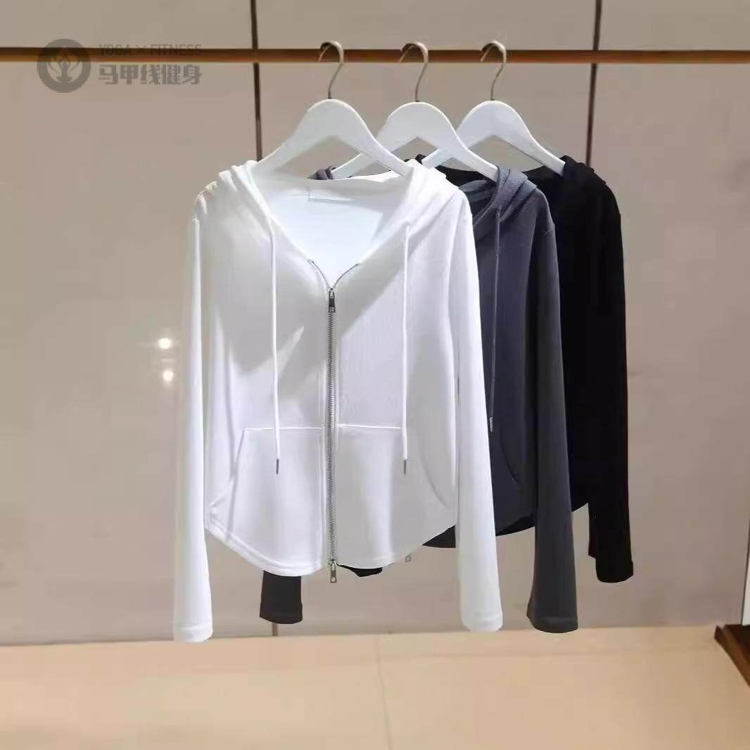 纯棉连帽长袖卫衣女潮流显瘦短款修身双头拉链可自由调节开衫上衣