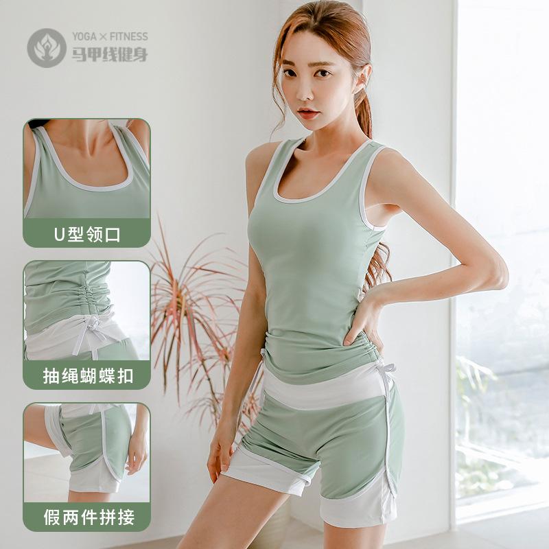 运动健身套装女夏季速干含胸垫