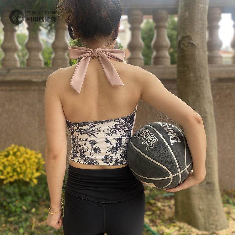春夏小碎花健身瑜伽服背