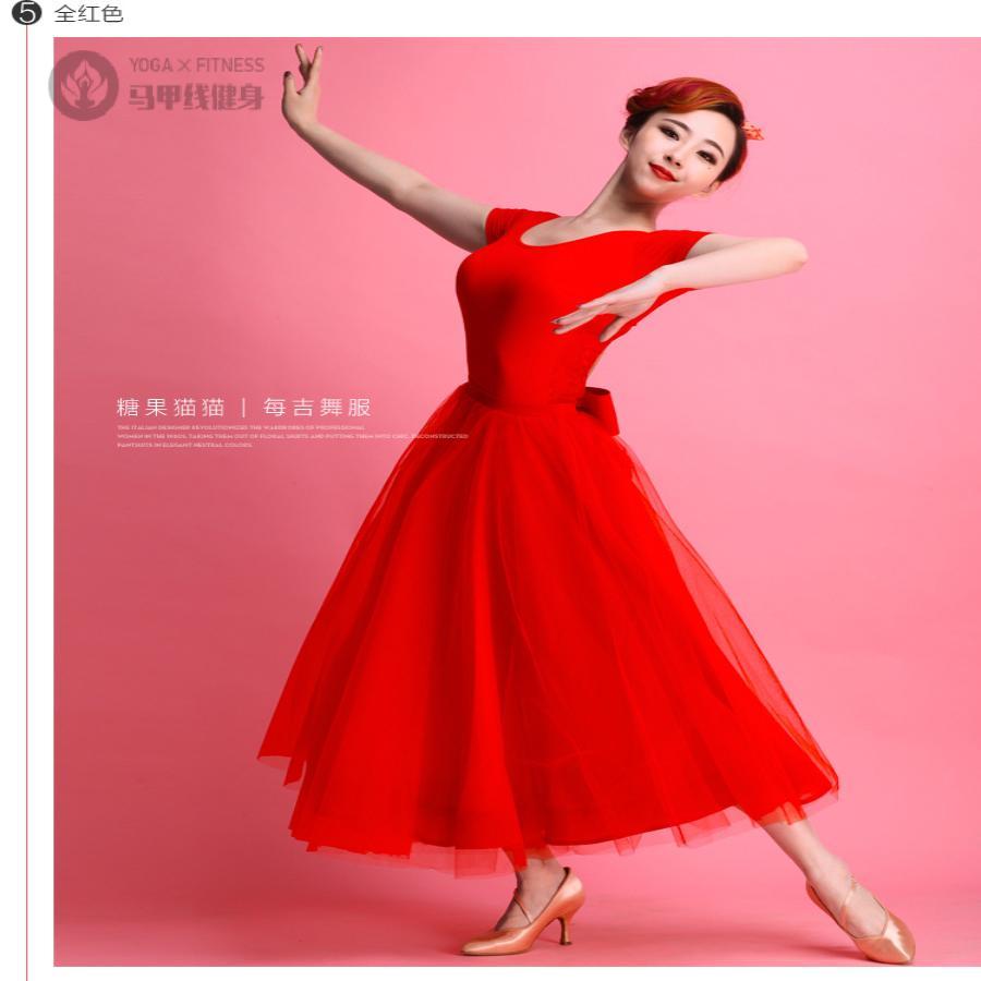 摩登舞裙新款国标舞半身裙兹蓬蓬裙交谊舞大摆练习裙时尚