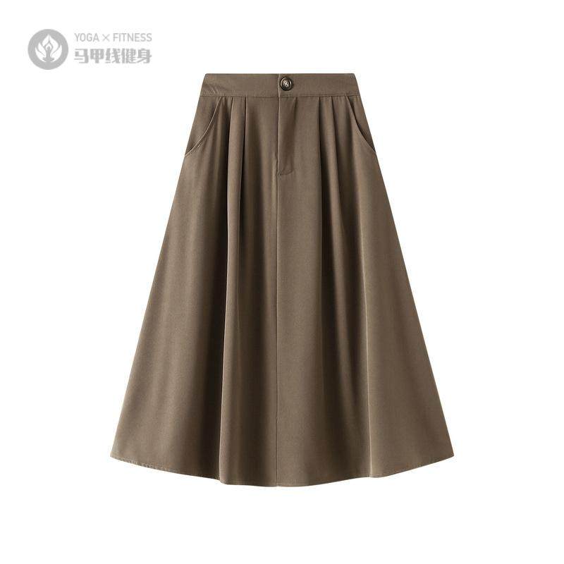 西装气质半身裙女秋百搭高腰a字裙长裙显瘦大摆伞裙垂感裙子3103