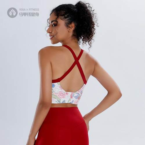 印花美背运动内衣女防震瑜伽文胸