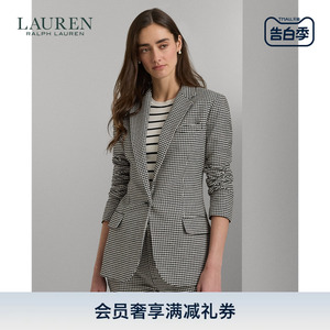 Lauren/拉夫劳伦女装 24年春千鸟格纹斜纹布西装外套RL61955