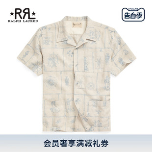 RL93458 RRL男装 24年夏印花营领衬衫
