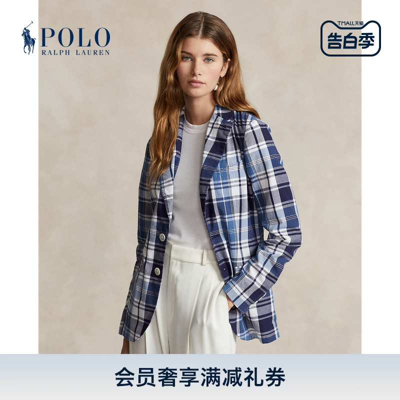 Ralph Lauren/拉夫劳伦女装 24春格纹棉质西装外套RL25331 女装/女士精品 西装 原图主图