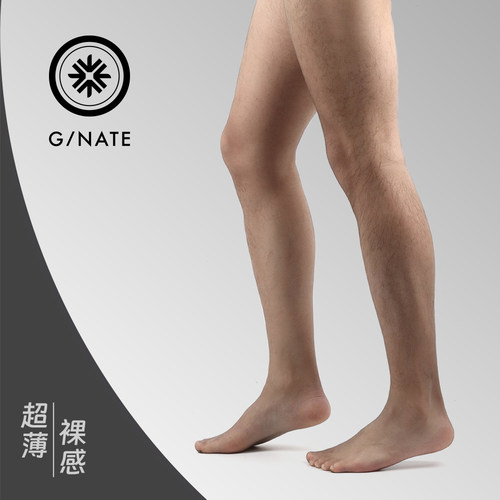 GNATE 超薄一线裆正装丝袜浅黑色男士0.1D薄款丝滑透明连裤袜3双