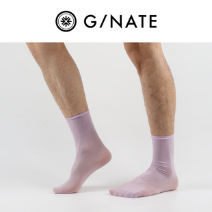 及图3双袜子男短袜ick丝袜油亮薄款 紫色冰丝男袜 中筒防臭商务夏季