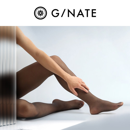 及图GNATE男士无缝深裆天鹅绒连裤袜超薄透高弹力大码西装黑丝袜