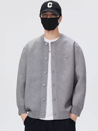 Осенний бейсбольный однотонный кардиган, свитер для отдыха, куртка подходит для мужчин и женщин