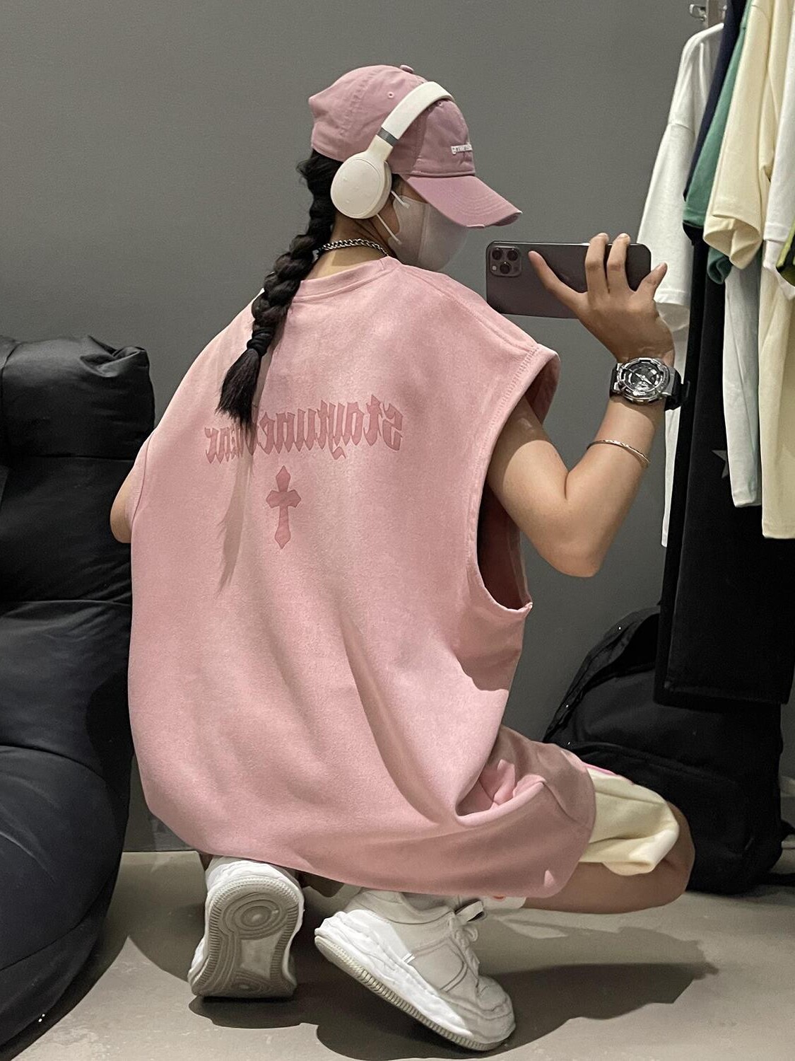 군사 녹색 조끼 남자 여름 미국 복고풍 유행 브랜드 잘 생긴 무거운 스웨이드 민소매 티셔츠 스포츠 양복 조끼
