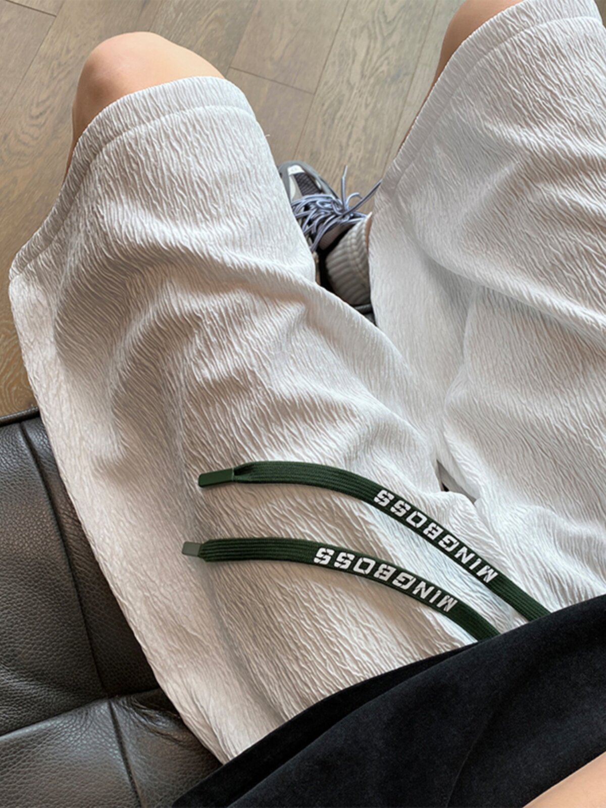 褶皱冰丝短裤男士夏季薄款