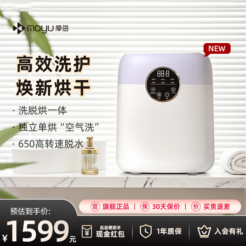 摩鱼内衣洗衣机洗脱烘干洗内衣裤袜婴儿童衣物专用洗袜子机DW18