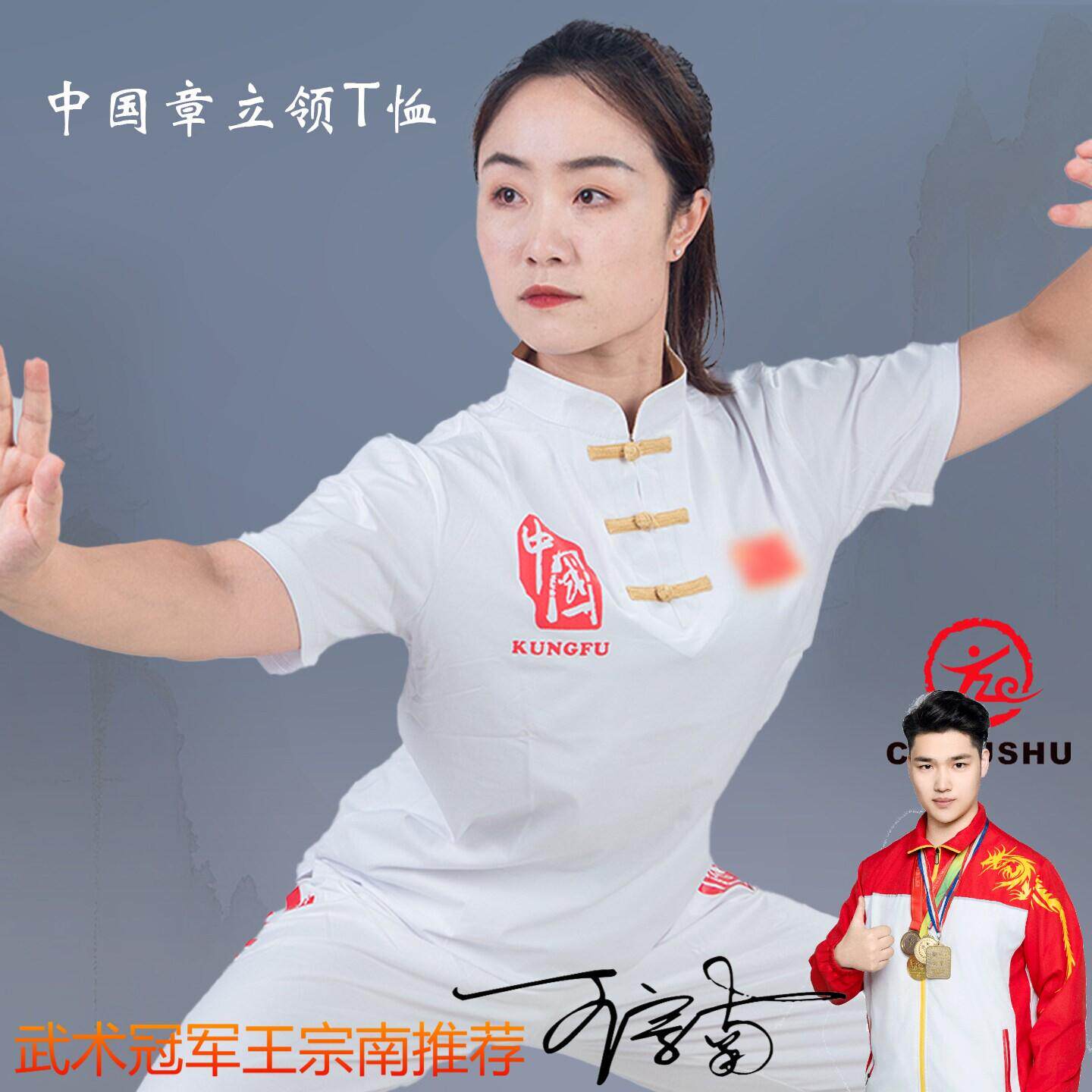 太极t恤女武术t恤太极短袖t恤太极图案t恤短袖夏太极服武术服儿童