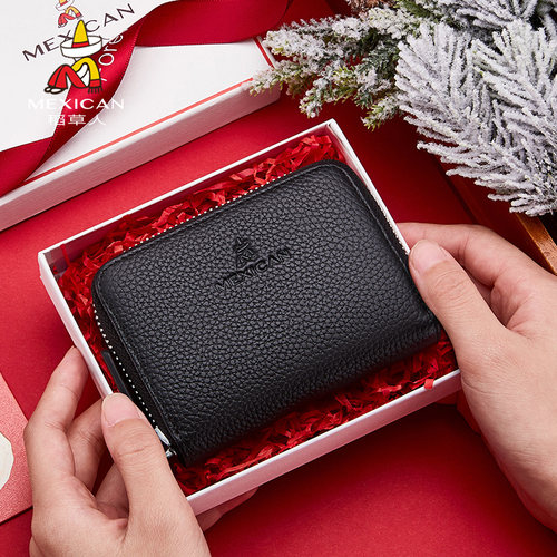 稻草人超薄迷你小钱包女男皮夹子