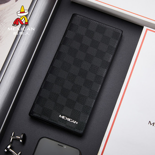 稻草人2025新款长款钱包男真皮简约潮牌头层牛皮学生男士超薄休闲