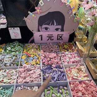网红一元发夹混批少量爆款夜市摆摊小商品批发一元模式头绳头饰