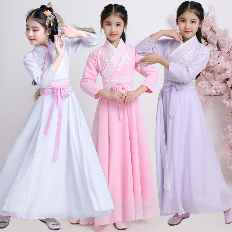 儿童汉服女古装仙女服小孩古代中国风公主侠女演出服摄影写真礼服