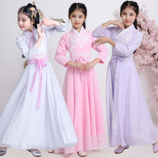 儿童汉服女古装仙女服小孩古代中国风公主侠女演出服摄影写真礼服