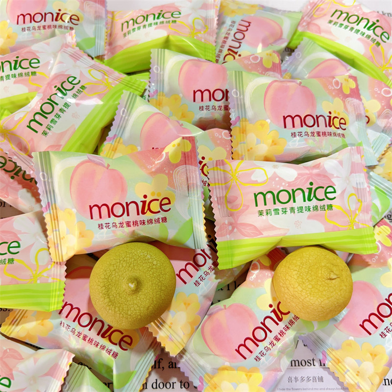 法国Monice茉奈桂花乌龙蜜桃味夹心棉花糖青提味伴手礼高颜值喜糖