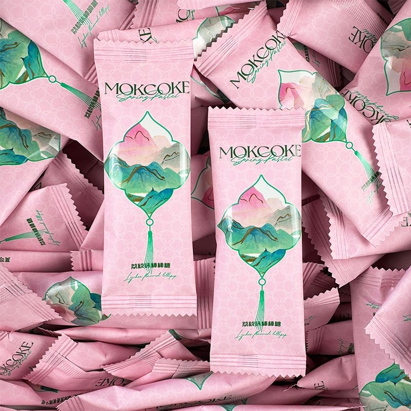 mokcoke荔枝味棒棒糖高颜值糖果
