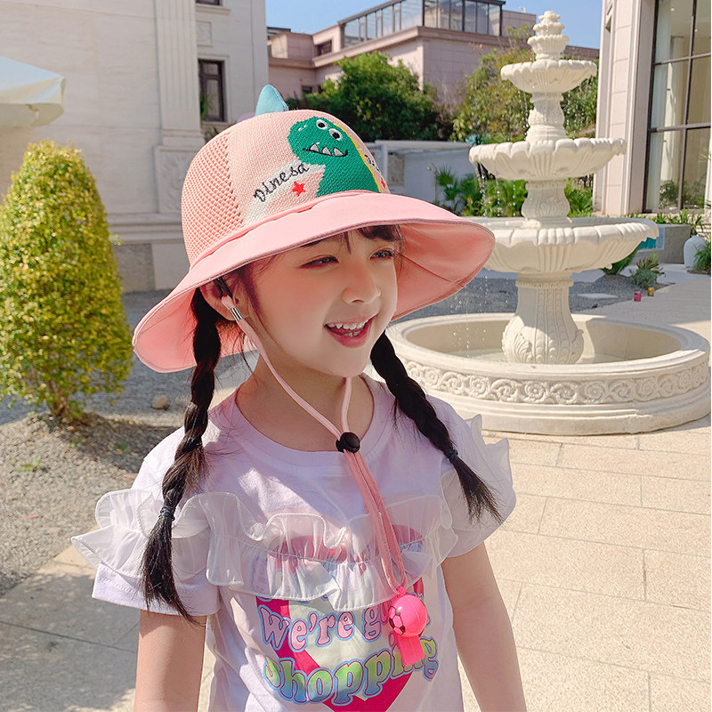 儿童防晒帽子女童夏季可爱遮阳帽可折叠大檐沙滩帽宝宝太阳帽薄款